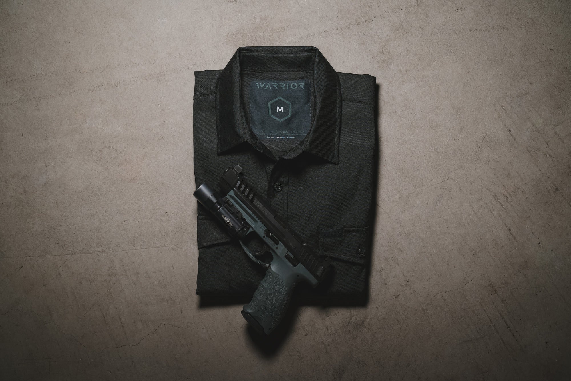 Solid Black Midweight Flannel