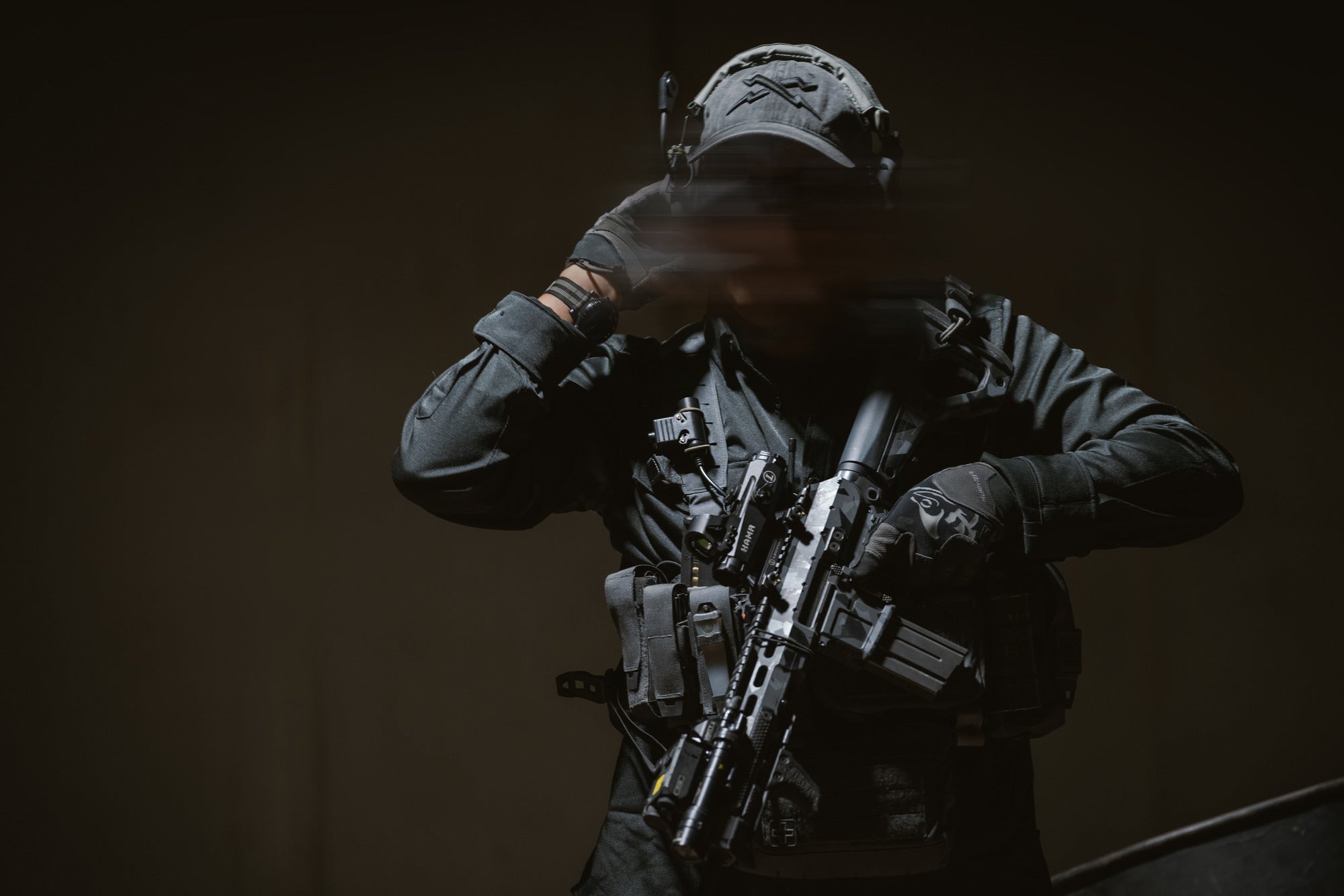 Solid Black Midweight Flannel