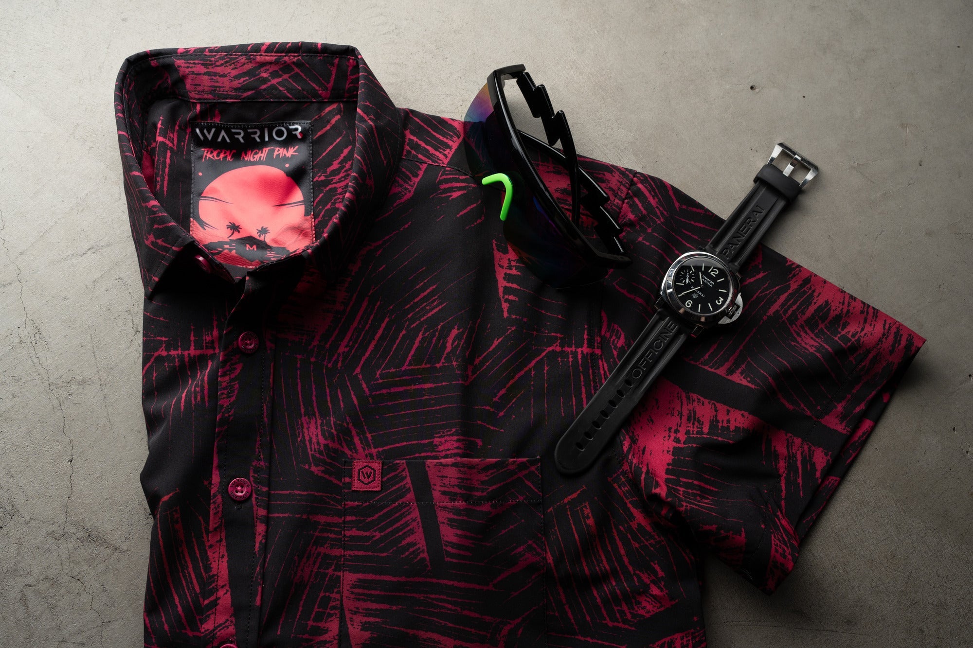 Tropic Night Pink Button Down