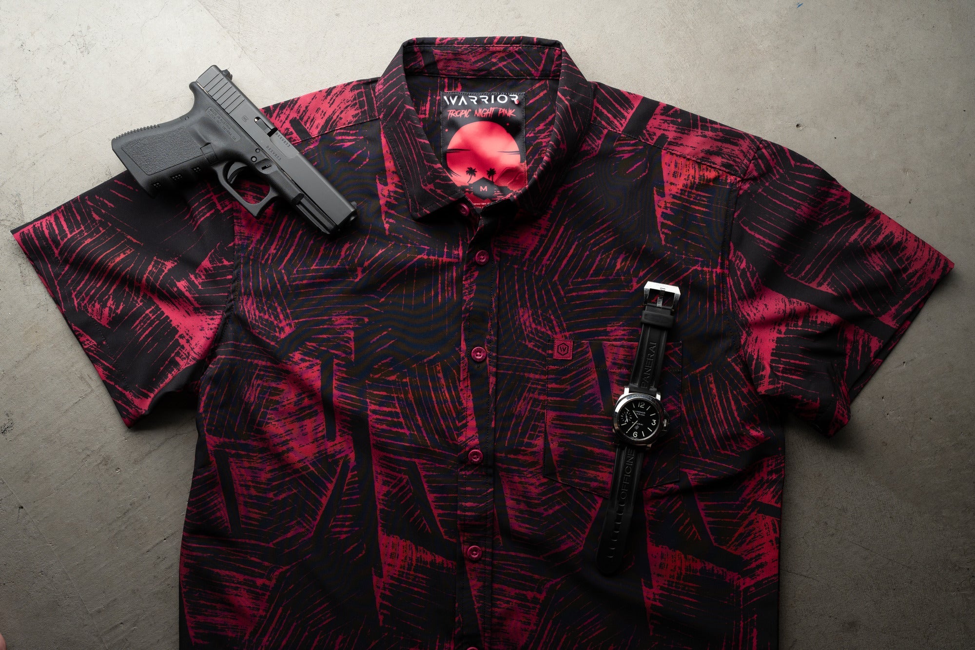 Tropic Night Pink Button Down