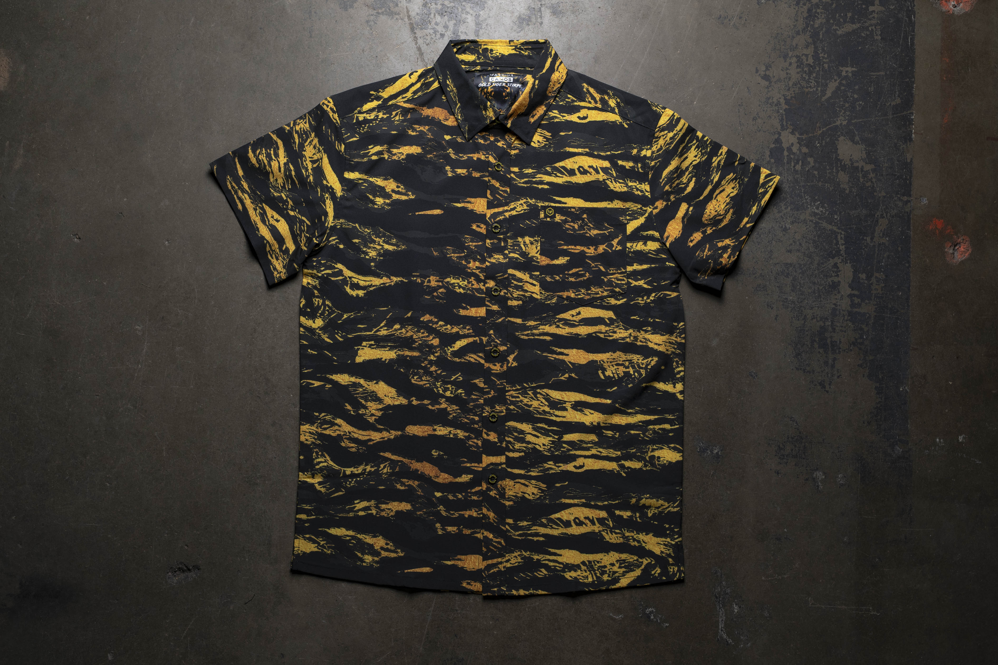 Gold Tiger Stripe Button Down