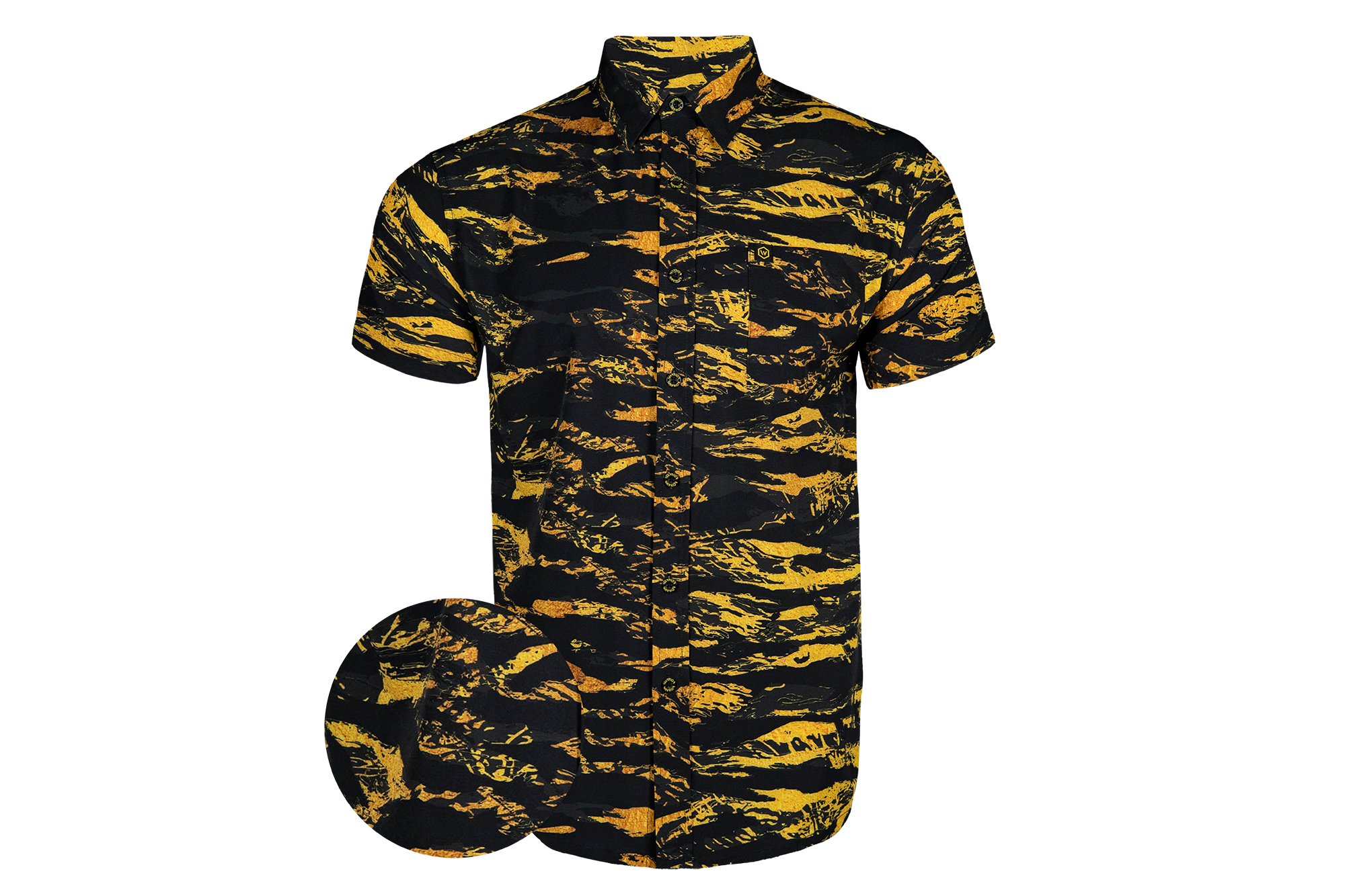 Gold Tiger Stripe Button Down