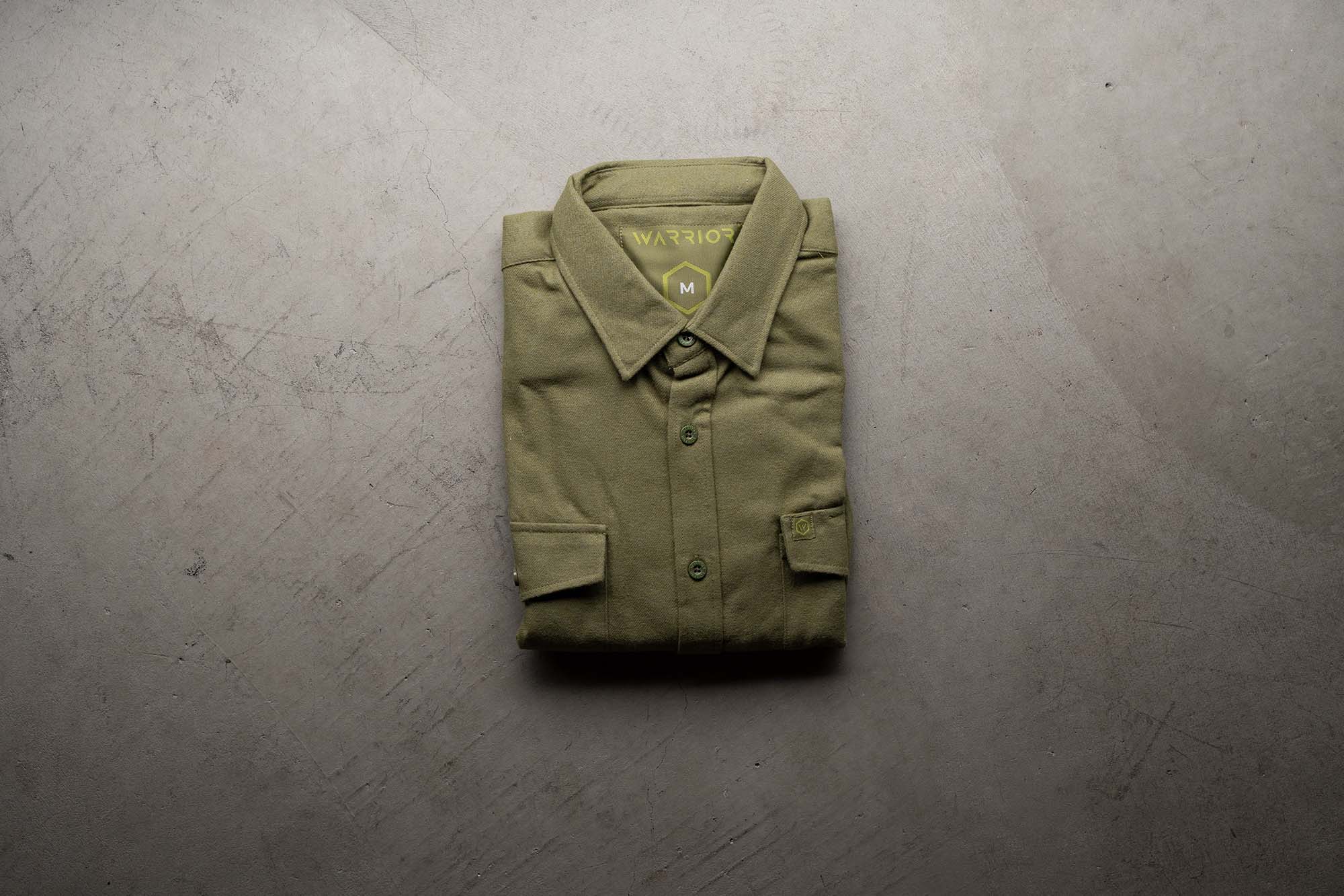 Solid OD Green Midweight Flannel