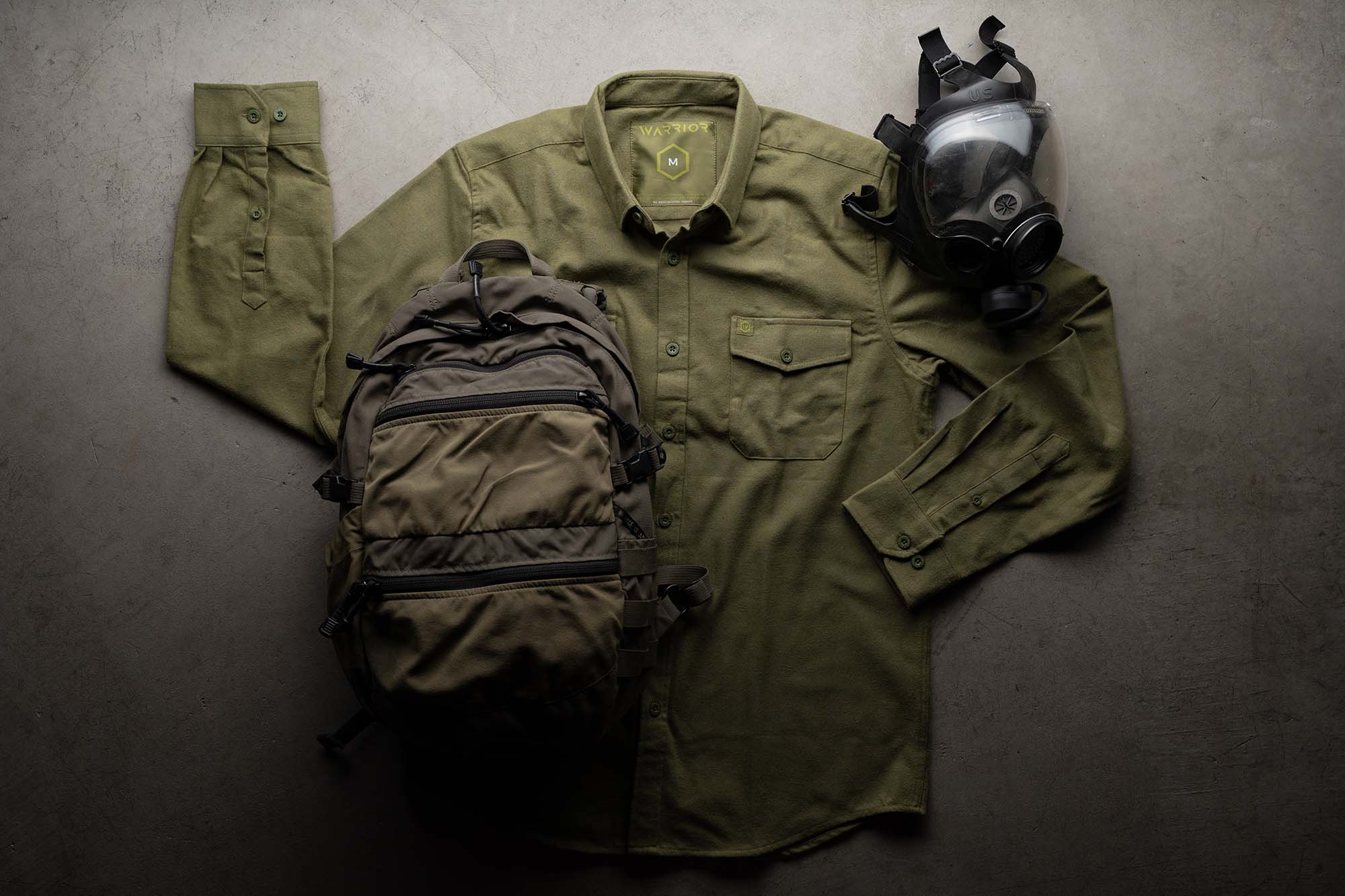 Solid OD Green Midweight Flannel