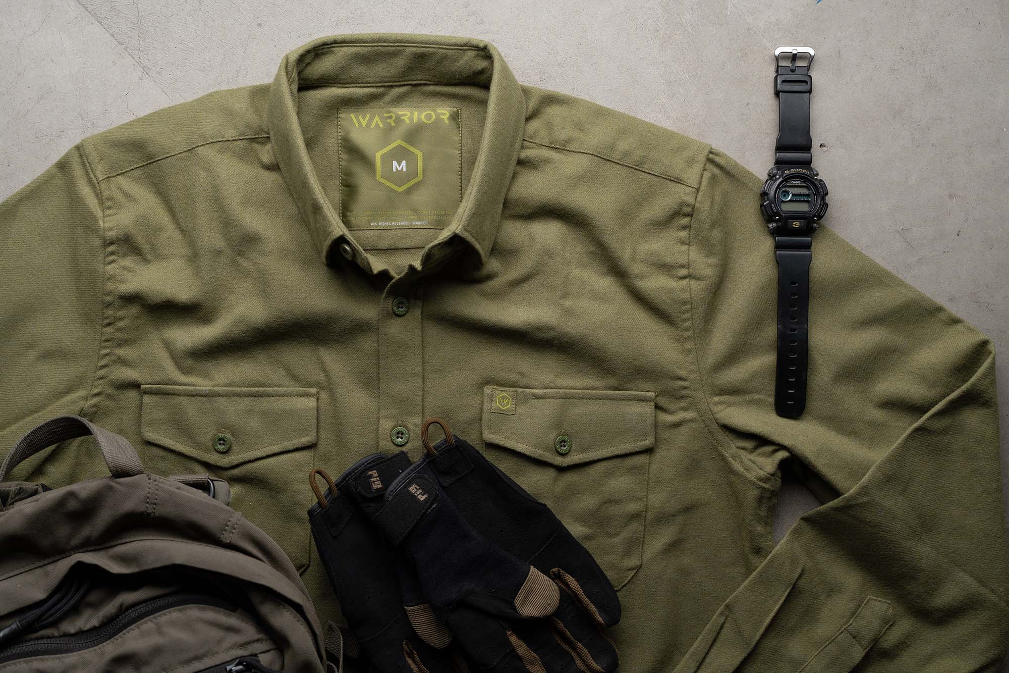 Solid OD Green Midweight Flannel