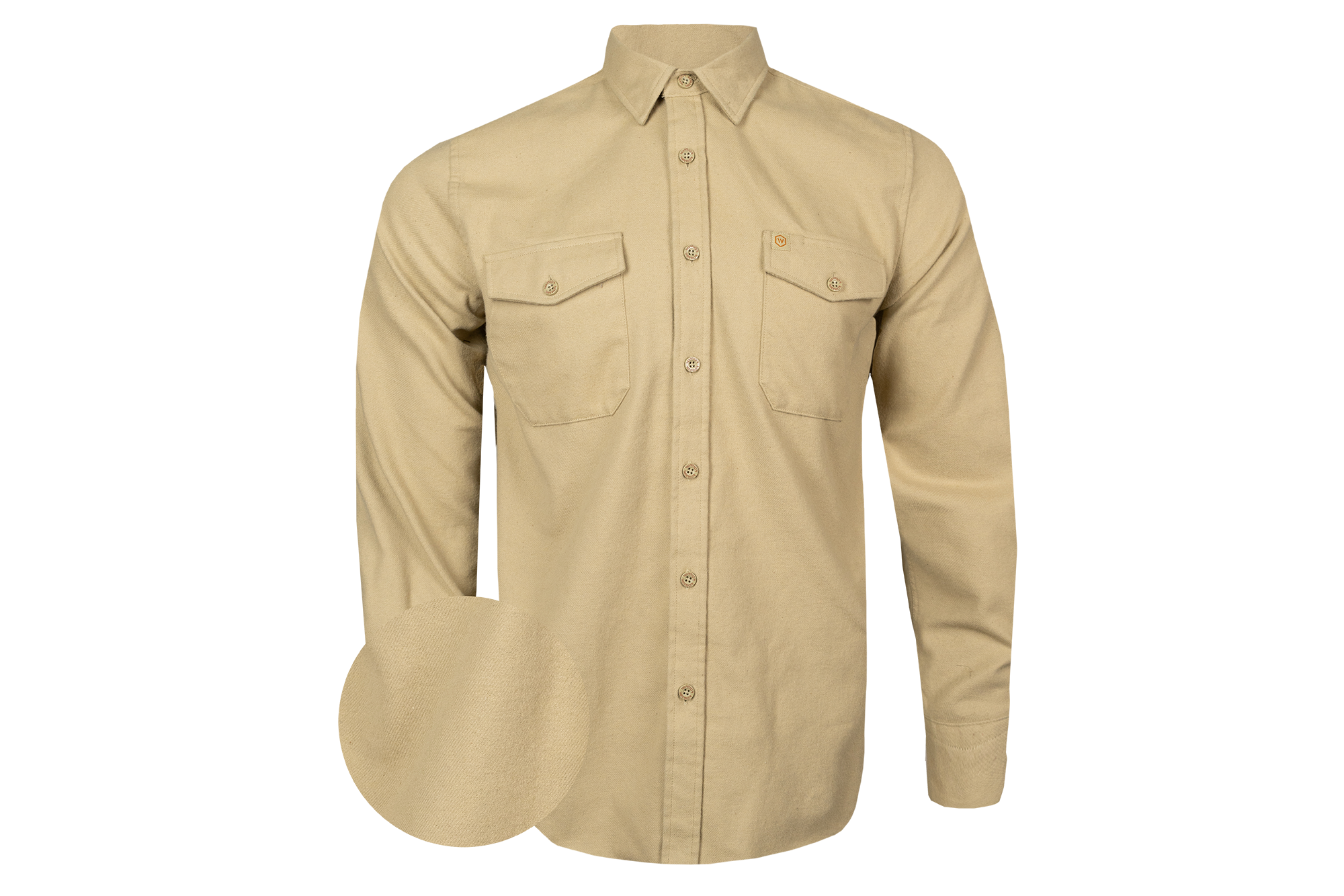 Solid Tan Midweight Flannel