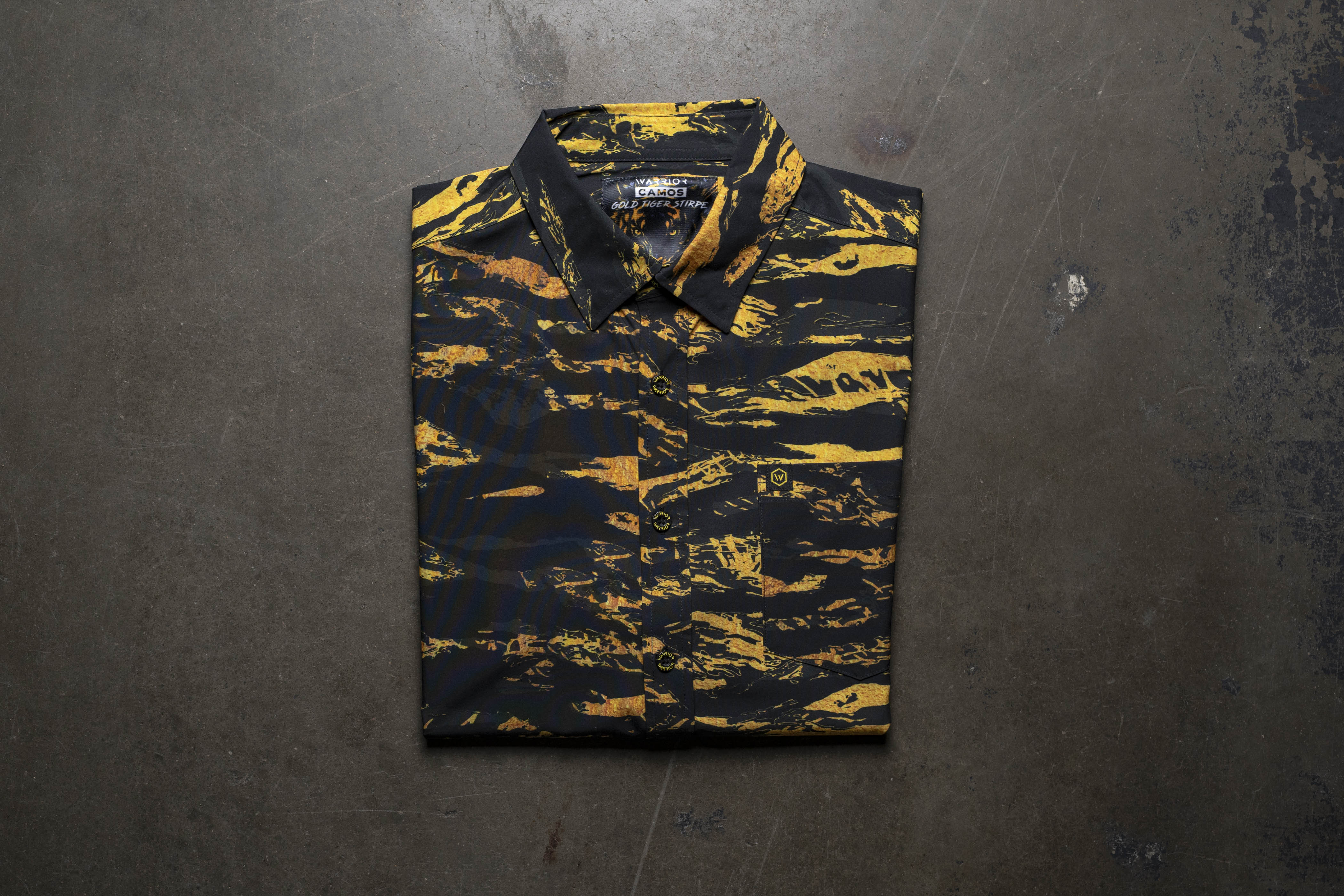Gold Tiger Stripe Button Down
