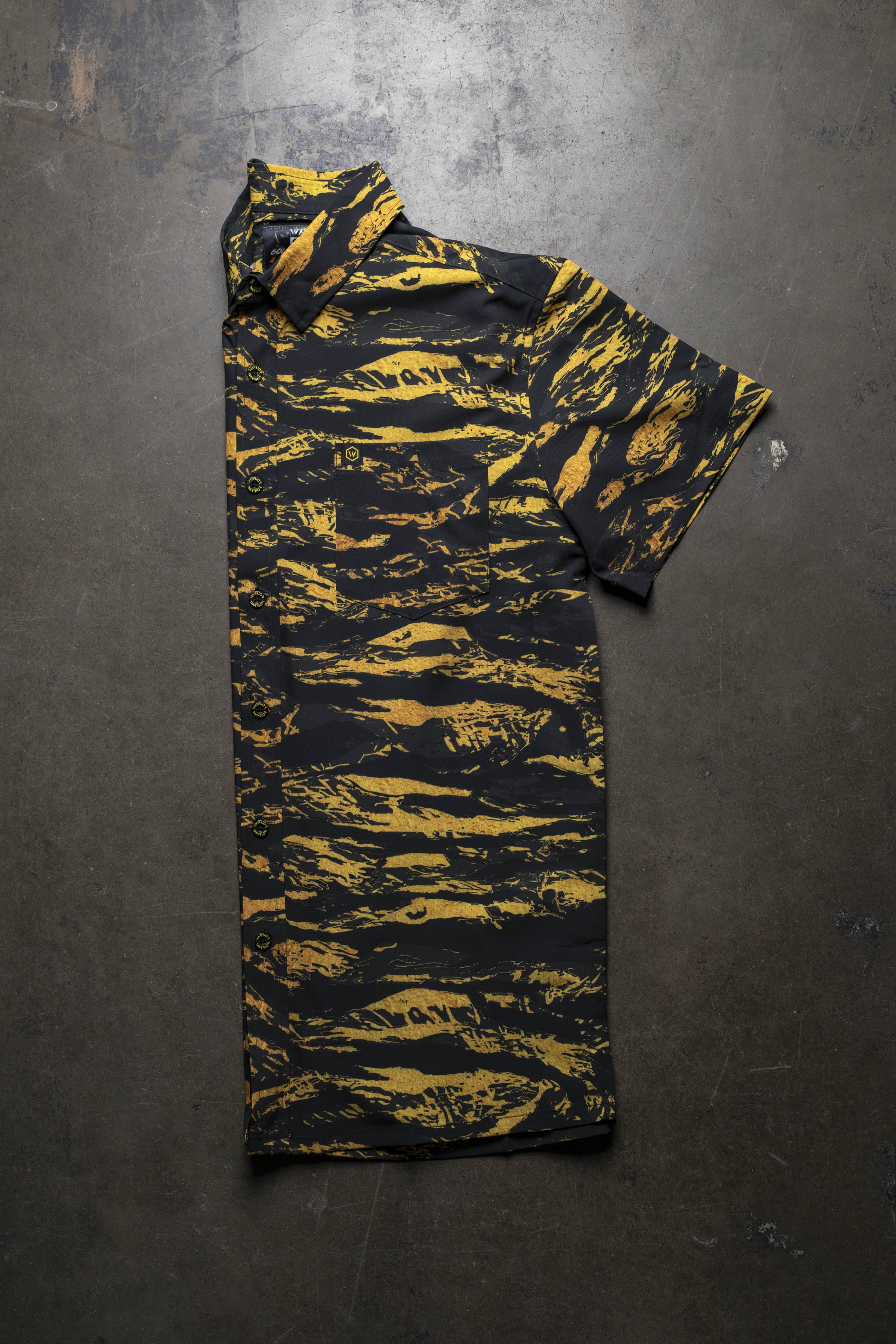 Gold Tiger Stripe Button Down