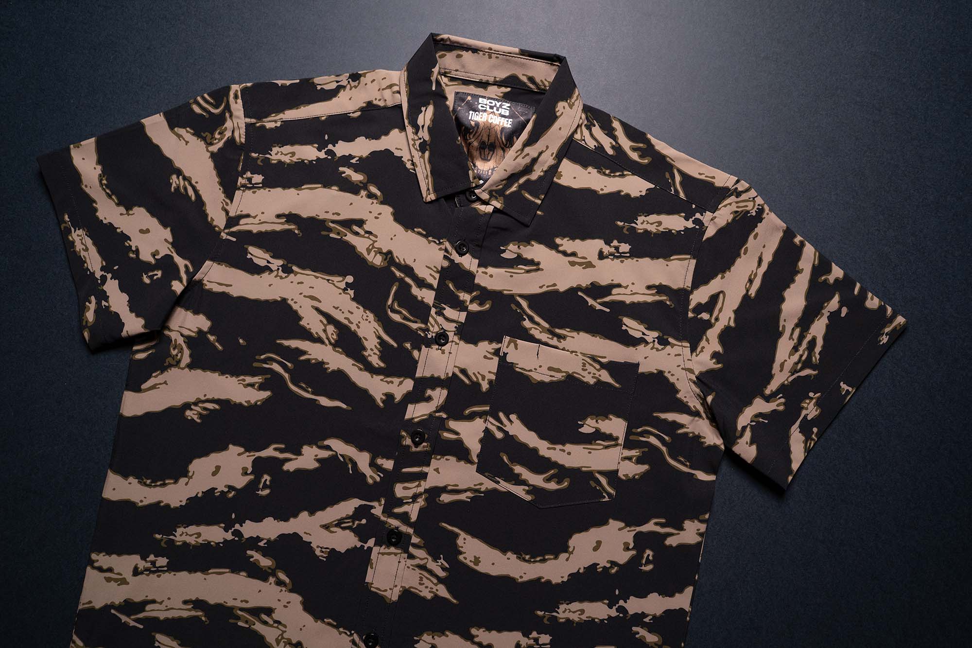 Tiger Coffee Button Down